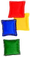 Bean bags 3 x 3 12-pk nylon cover  plastic bead filling