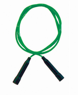 Speed rope 16 green vinyl plastic  shaped black handles