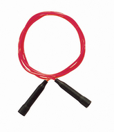 Speed rope 7 red vinyl w/ plastic  shaped black handles