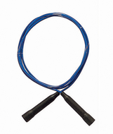 Speed rope 8 blue vinyl w/ plastic  shaped black handles