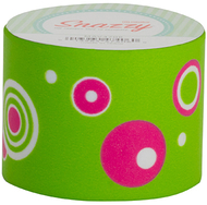 Snazzy tape pink graphic circles on  green