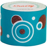 Snazzy tape brown graphic circles  on turquoise