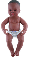 Black boy anatomically correct  newborn doll