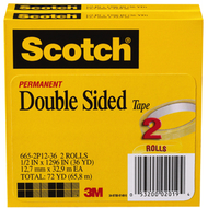 Scotch double sided tape 2 pack  1/2x900