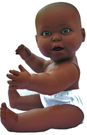 Large vinyl gender neutral african  american doll