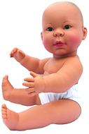 Large vinyl gender neutral asian  baby doll