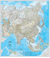 Asia wall map 34 x 38