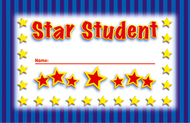 Incentive punch cards star student  36/pk