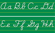 Alphabet lines contemporary cursive