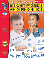 Sight words phonics book 4 gr pk-1