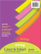 Array multipurpose 500sht hyper  colors 24lb paper