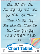 1 ruled cursive cover 25 ct  24 in x 16 in assorted