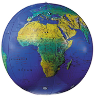 Inflatable topographical globe 12in