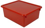 Stowaway red letter box with lid  13 x 10-1/2 x 5