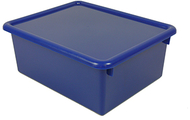 Stowaway blue letter box with lid  13 x 10-1/2 x 5