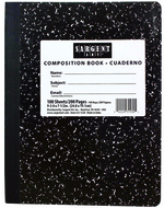 100sht 7.5 x 9 3/4 hard cover  composition notebook