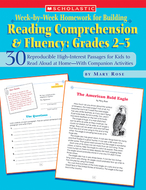 Week-by-week homework for building  reading comprehension & fluency