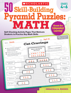 50 skill building pyramid puzzles  math gr 4-6