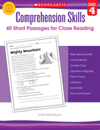 Comprehension skills gr 4 40 short  passages for close reading