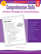 Comprehension skills gr 5 40 short  passages for close reading