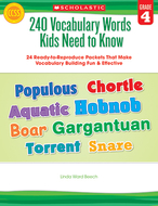 240 vocabulary words kids need to  know gr 4