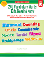 240 vocabulary words kids need to  know gr 5