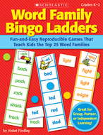 Word family bingo ladders