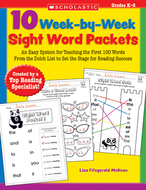 10 week by week sight word packets