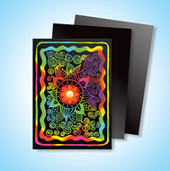 Artist trading cards scratch art  multicolor board