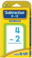 Subtraction 0-12 flash cards