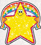 Sparkle accents rainbow star 24/pk  5 x 5