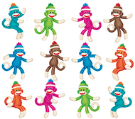 Sock monkeys mini accents variety  pack