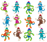 Sock monkey patterns mini accents  variety pack