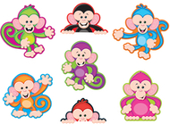 Color monkeys accents standard size  variety pack