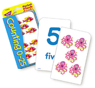 Pocket flash cards 56-pk 3 x 5  counting 0-25 two-sided cards