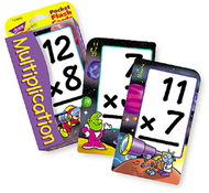 Pocket flash cards 56-pk 3 x 5  multiplication two-sided cards