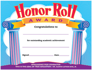 Certificate honor roll award 30/pk  8-1/2 x 11