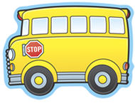 School buses mini cutouts