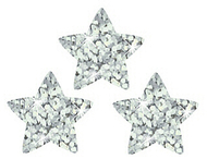 Supershapes silver sparkle 400/pk  stars