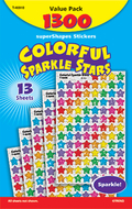 Supershapes variety 1300pk colorful  stars sparkle
