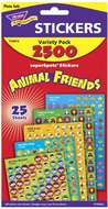 Animal friends variety pk super  spots/shapes stickers