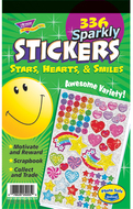 Sticker pad sparkly stars hearts &  smiles