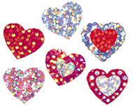 Sparkle stickers shimmering hearts