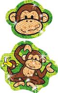 Sparkle stickers lively monkeys