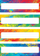 Splashy colors name plates variety  pack of 4 designs 32 plates