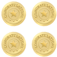 Congratulations gold award seals  32/pk