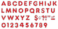 Red sparkle plus 2 ready letters