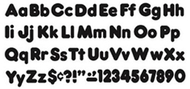 Ready letter 4 inch casual black  uppercase & lowercase combo