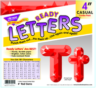 Red gems ready letters 4in upper  lowercase combo