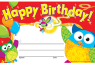 Happy birthday owl stars  recognition awards